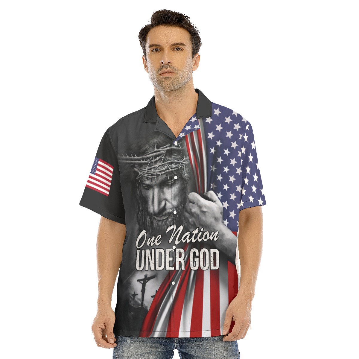 American Under God Hawaiian Shirt - variant image 1