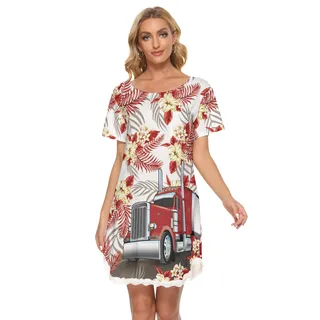 Cool Trucker Tropical Hawaiian Dress For Women