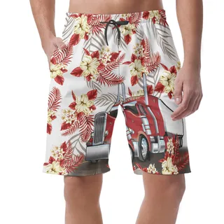 Trucker Floral Hawaiian Shorts | Best Summer Hawaiian Shorts Shirt For Trucker