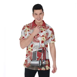 Proud American Trucker Hawaiian Polo Shirt