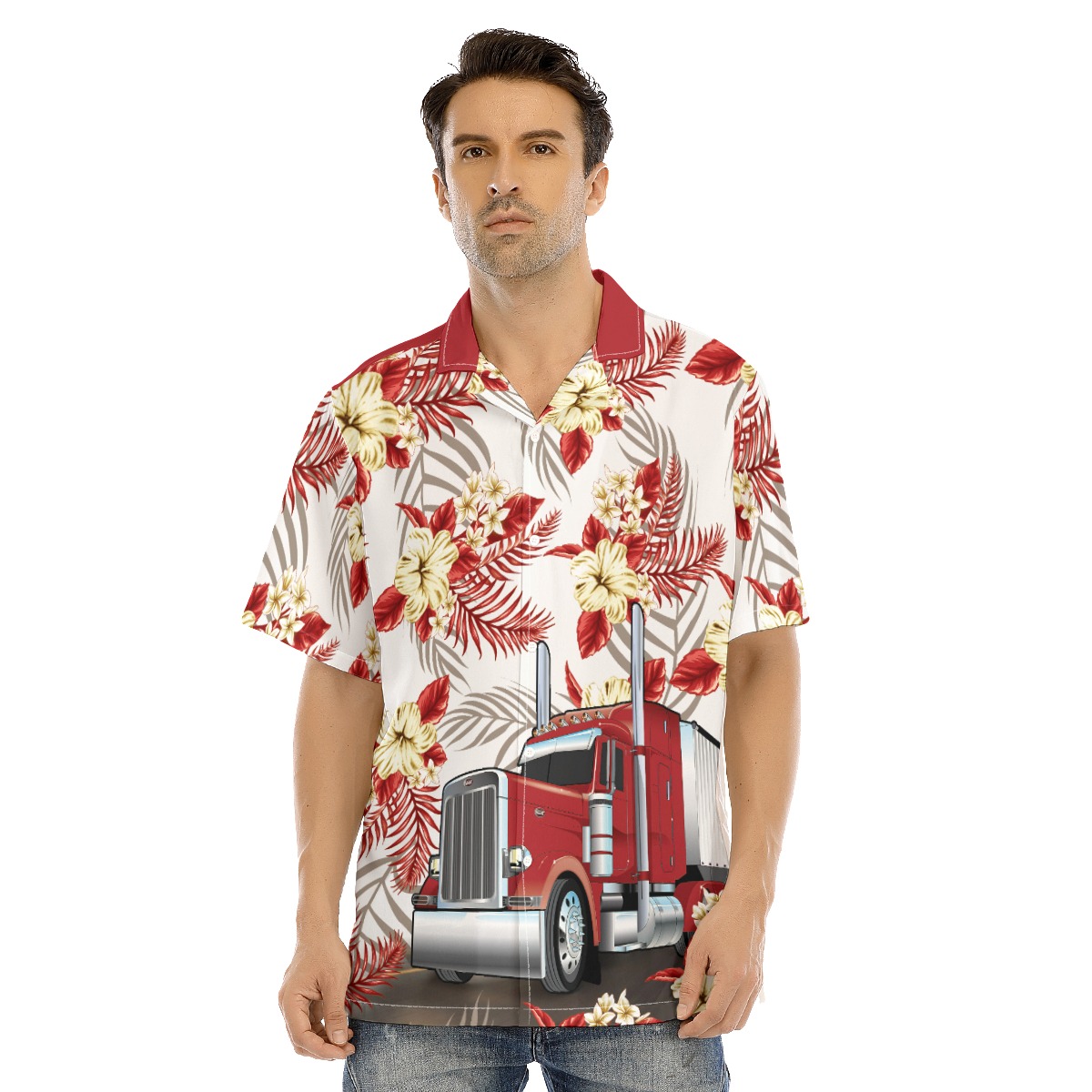 Trucker Hawaiian Shirt | Hi Vis Hawaiian Shirt For Trucker - variant image 1