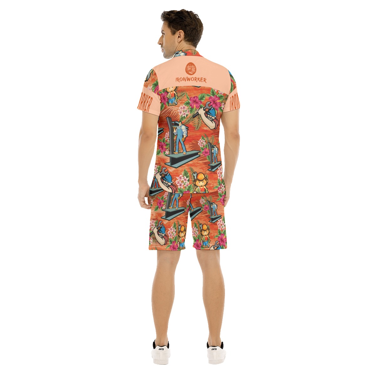 Iron Worker Hawaiian Shirt And Shorts For Men