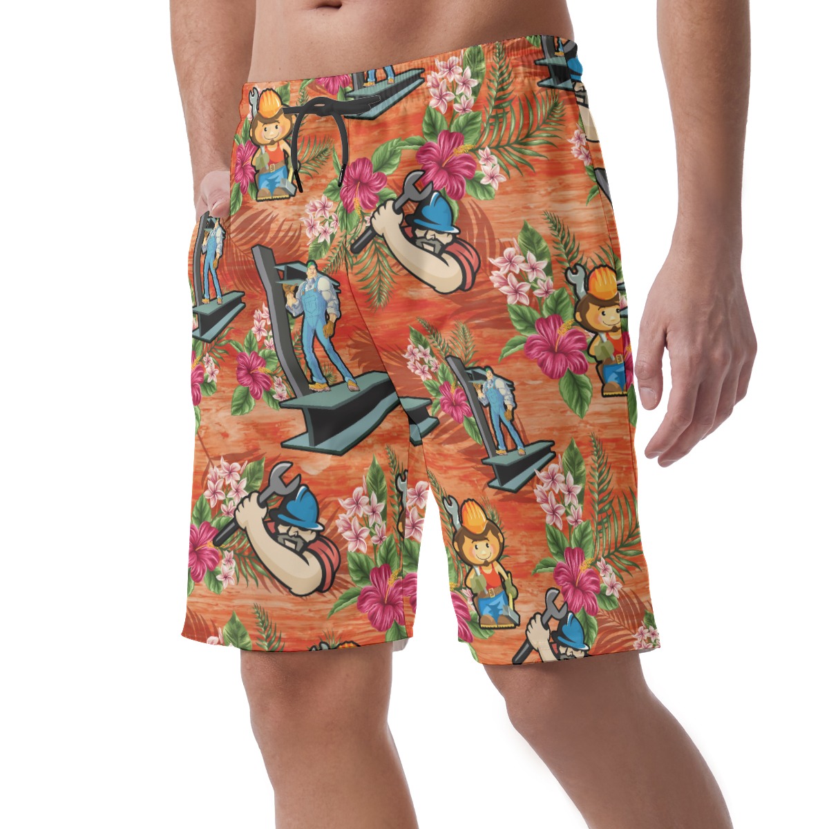 Iron Worker Mens Hawaiian Shorts
