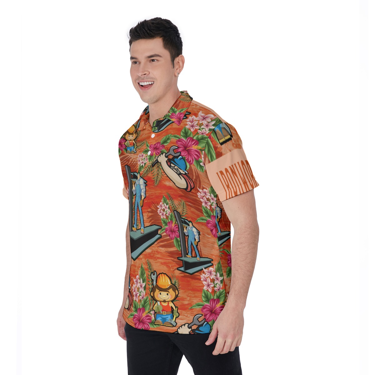 Iron Worker Polo Hawaiian Shirt