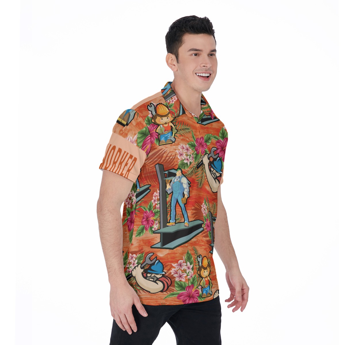 Iron Worker Polo Hawaiian Shirt