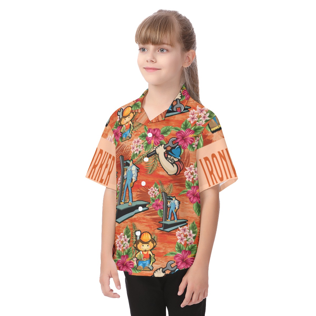 Iron Worker Hawaiian Shirt For Kids