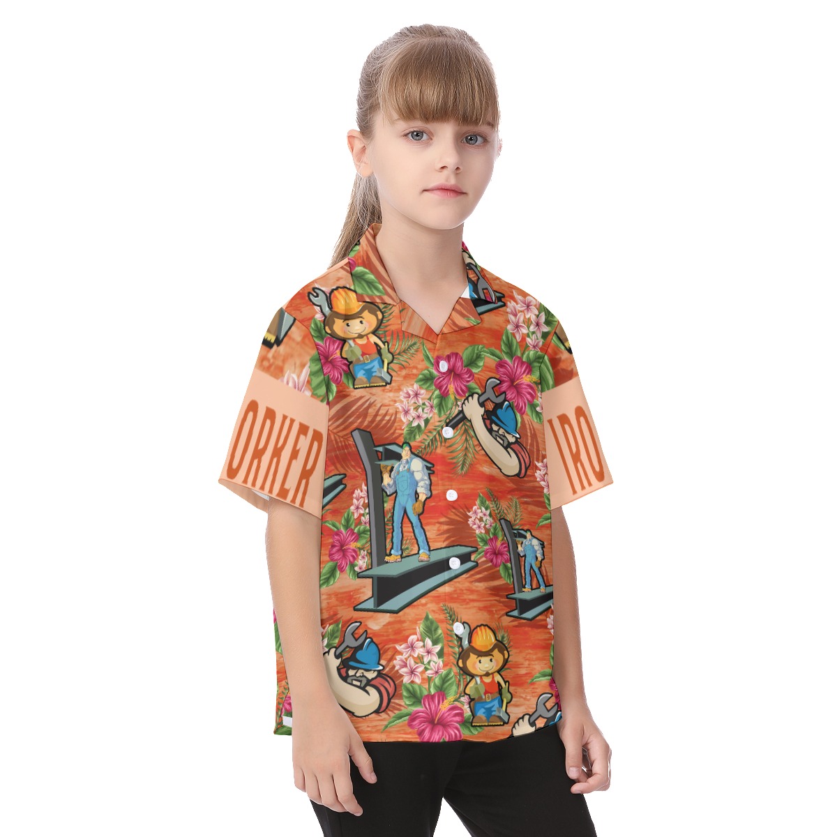 Iron Worker Hawaiian Shirt For Kids