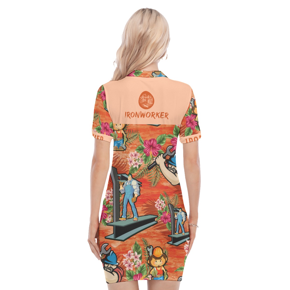 Iron Worker Hawaiian Polo Dress For Women