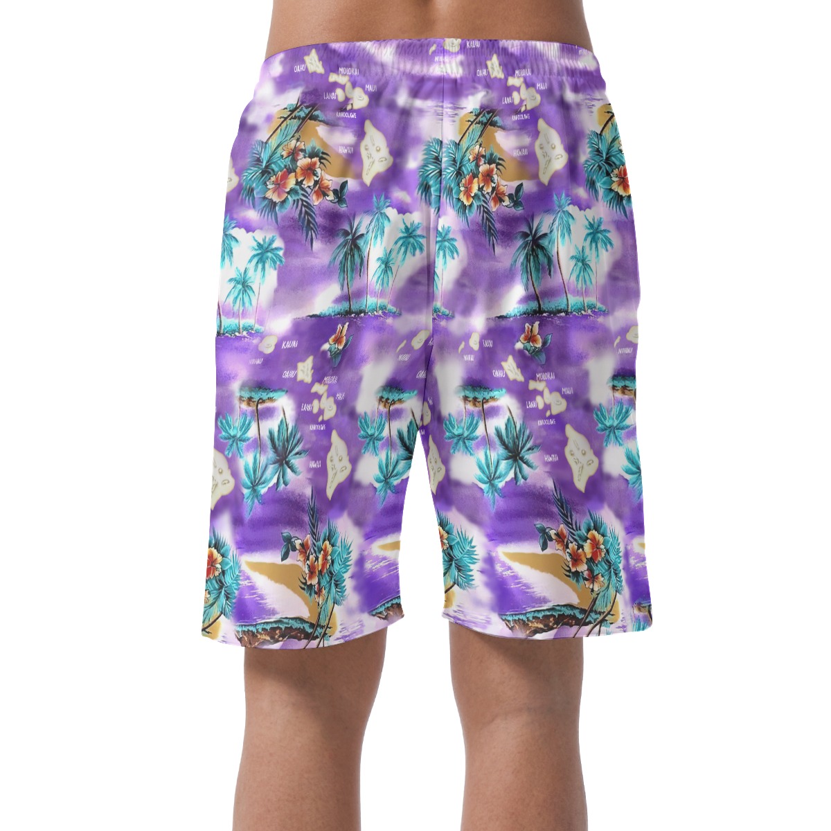 Island Map Mens Hawaiian Shorts