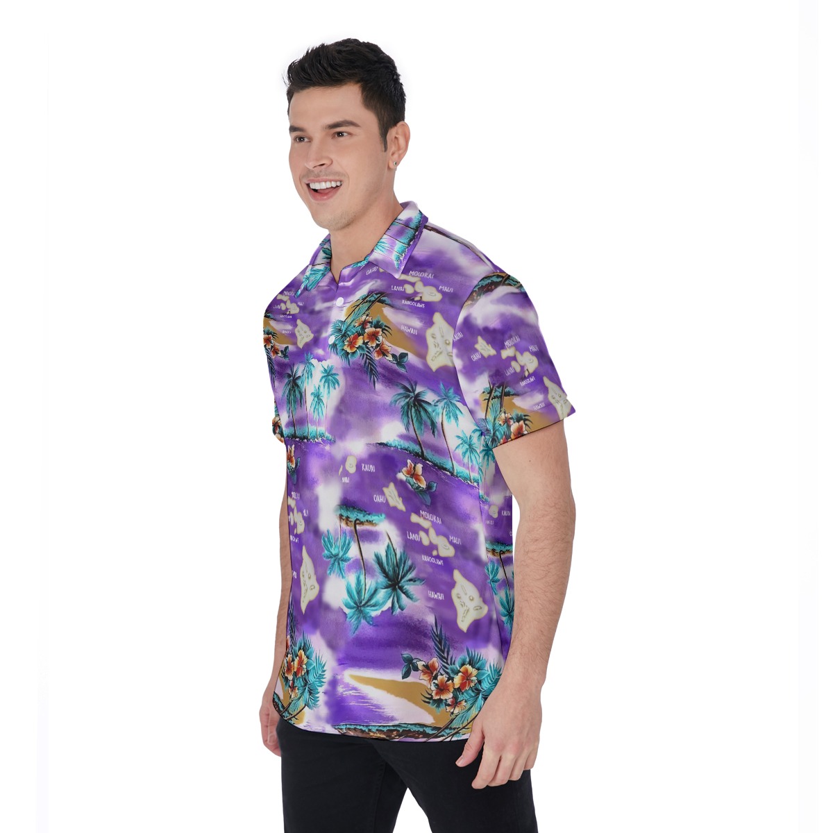 Island Map Polo Hawaiian Shirt