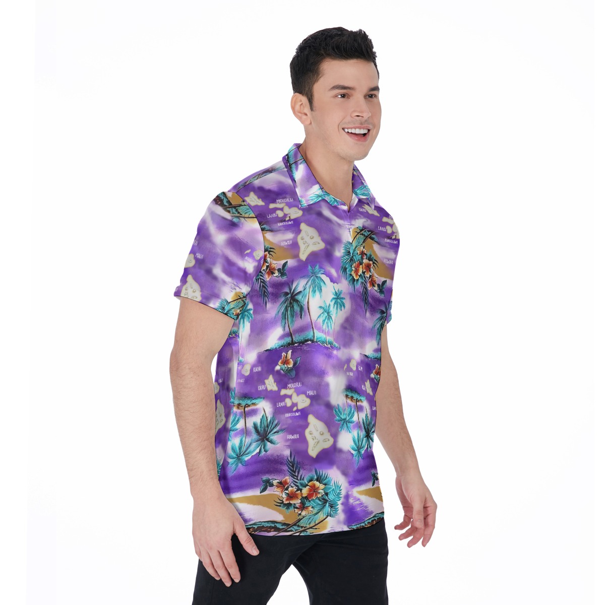 Island Map Polo Hawaiian Shirt