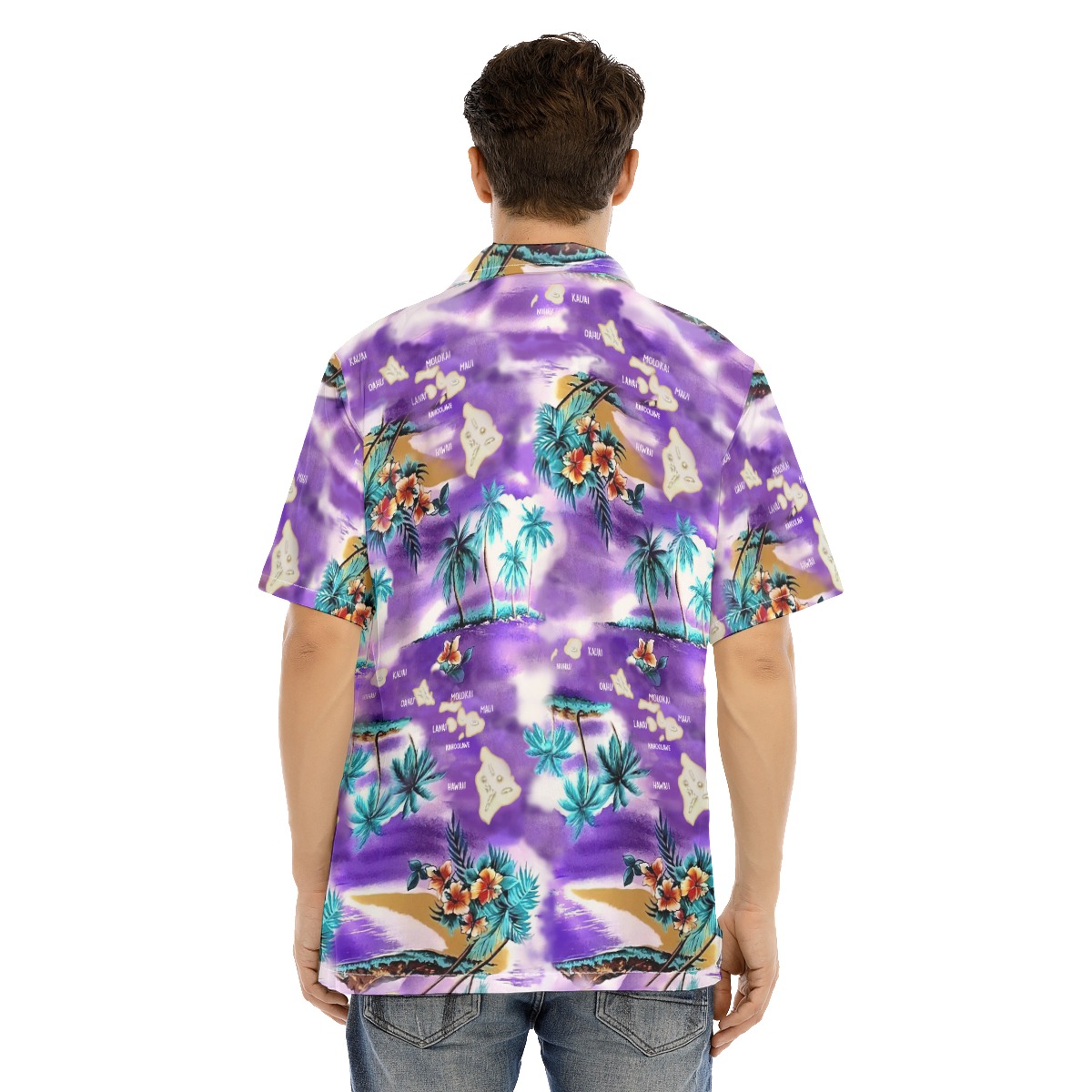Island Map Hawaiian Men Shirt