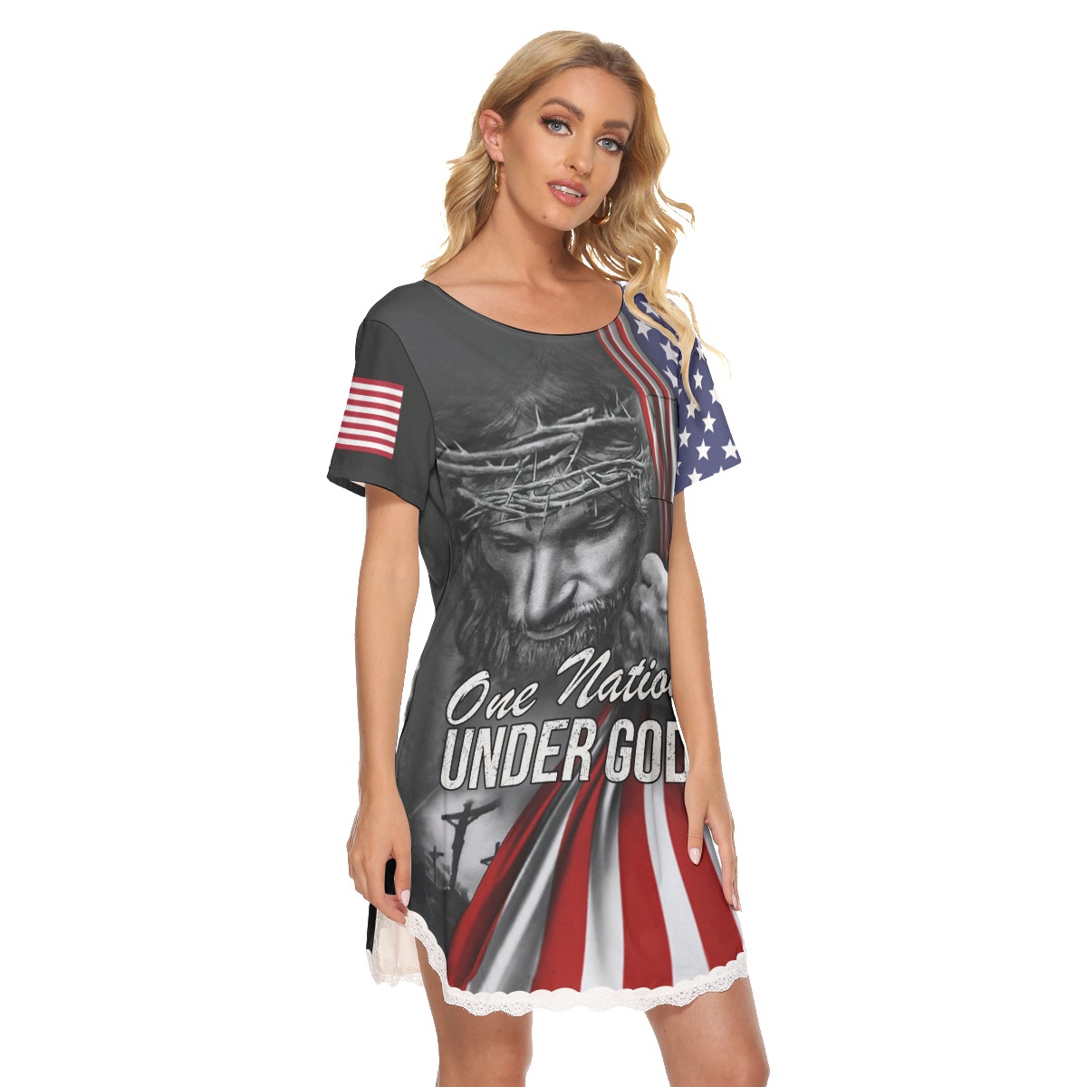 American Under God Women's Lace Dress For Patriot Day