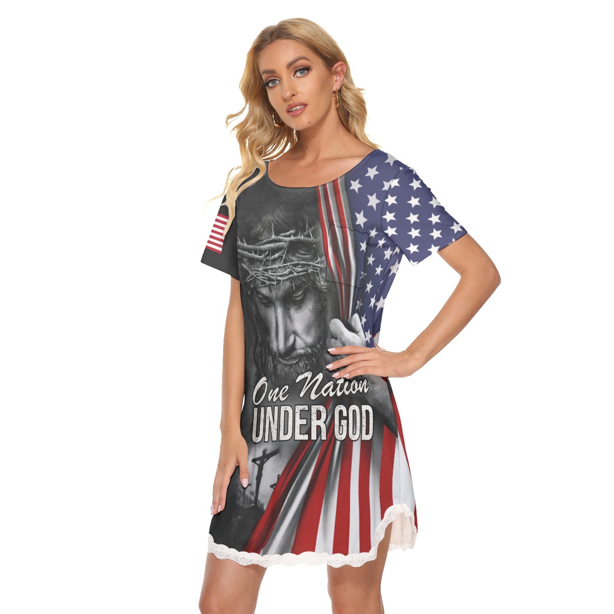 American Under God Women's Lace Dress For Patriot Day