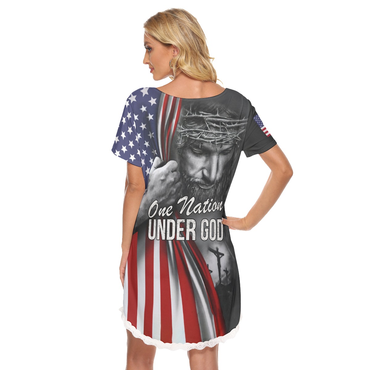 American Under God Women's Lace Dress For Patriot Day