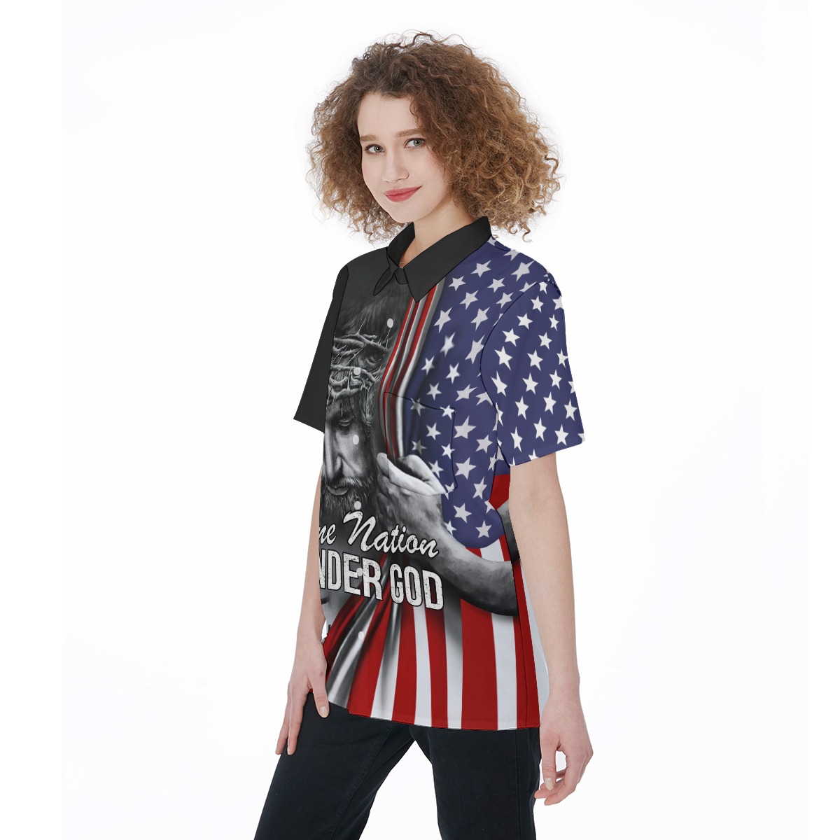 American Patriotism Jesus Women's Hawaiian Shirt