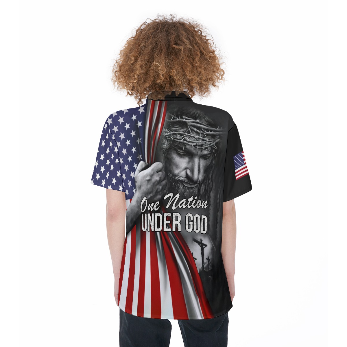 American Patriotism Jesus Women's Hawaiian Shirt