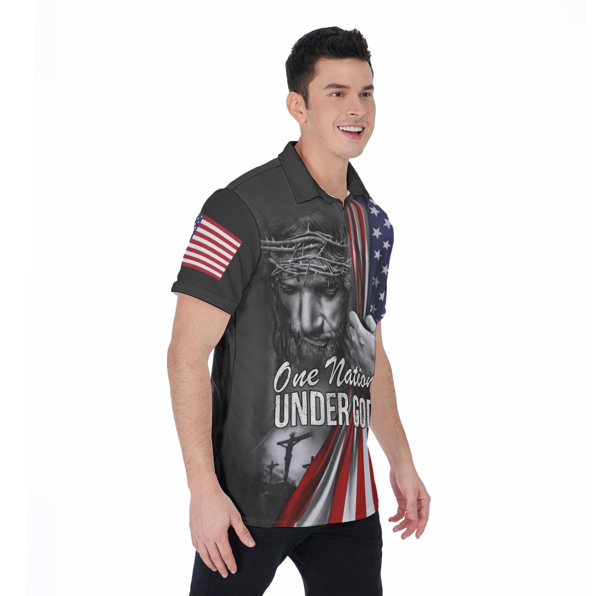 Jesus American Men's Polo Shirt