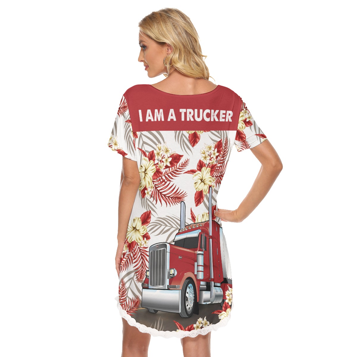 Cool Trucker Tropical Hawaiian Dress For Women