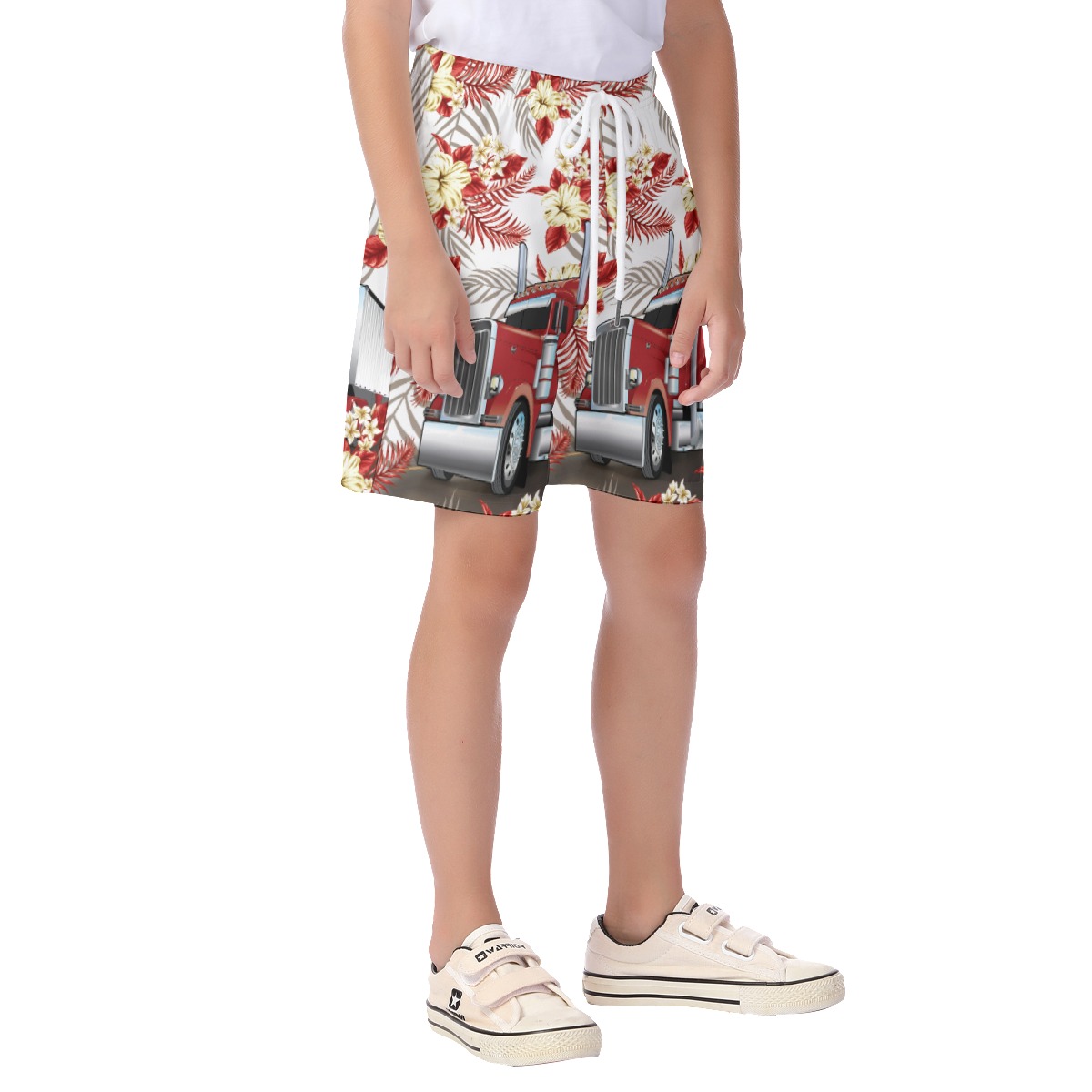 Trucker Tropical Hawaiian Shorts For Kids | Proud Trucker Shorts