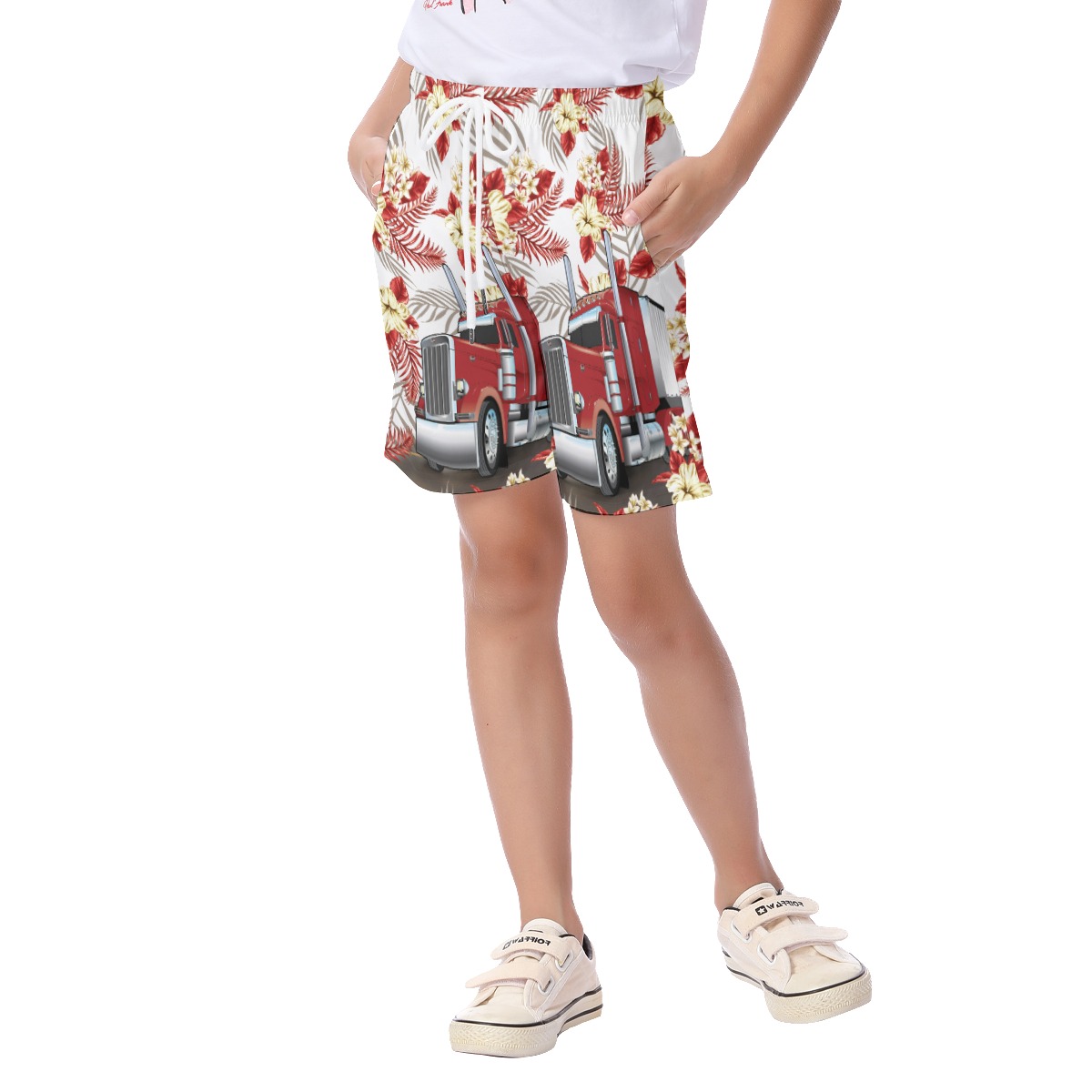 Trucker Tropical Hawaiian Shorts For Kids | Proud Trucker Shorts