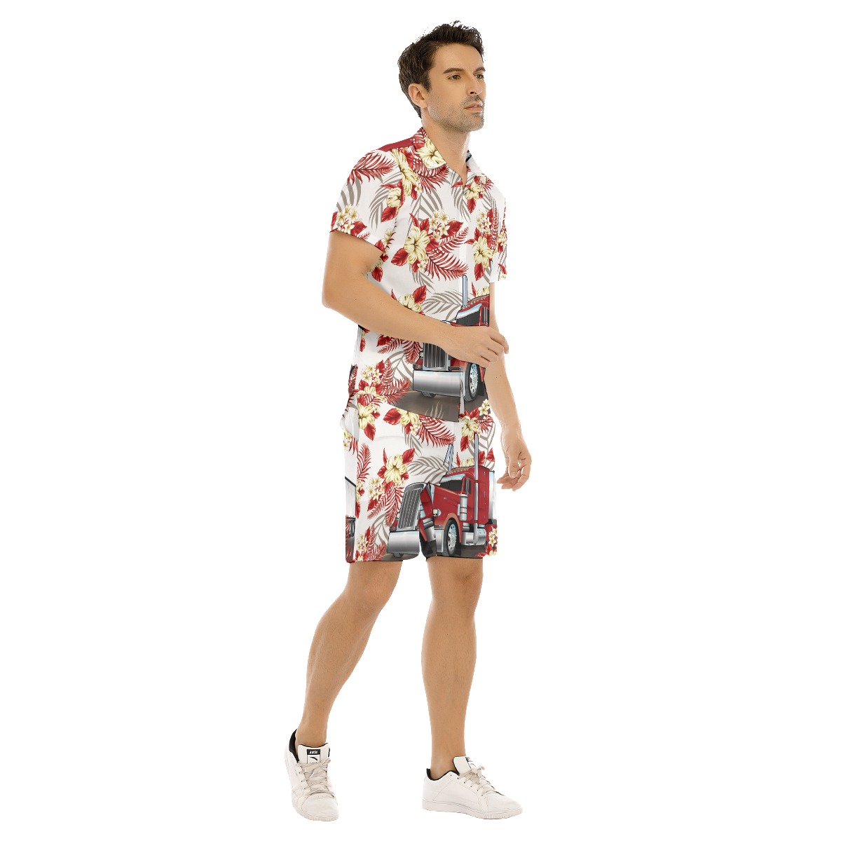 Trucker Dad Hawaiian Shirt And Shorts
