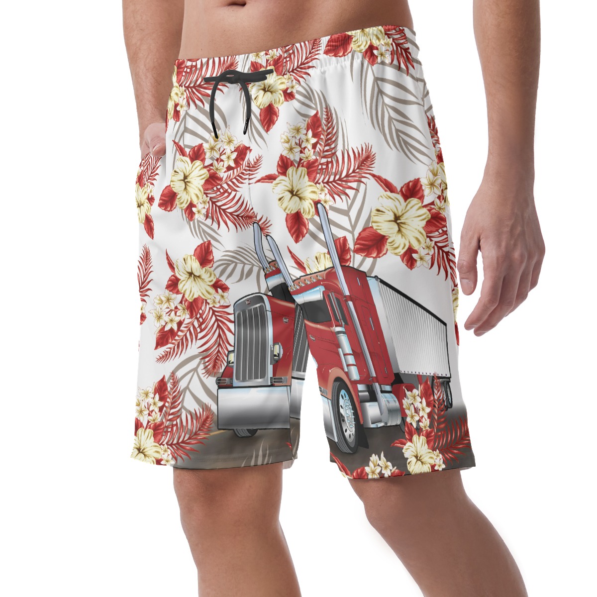Trucker Floral Hawaiian Shorts | Best Summer Hawaiian Shorts Shirt For Trucker