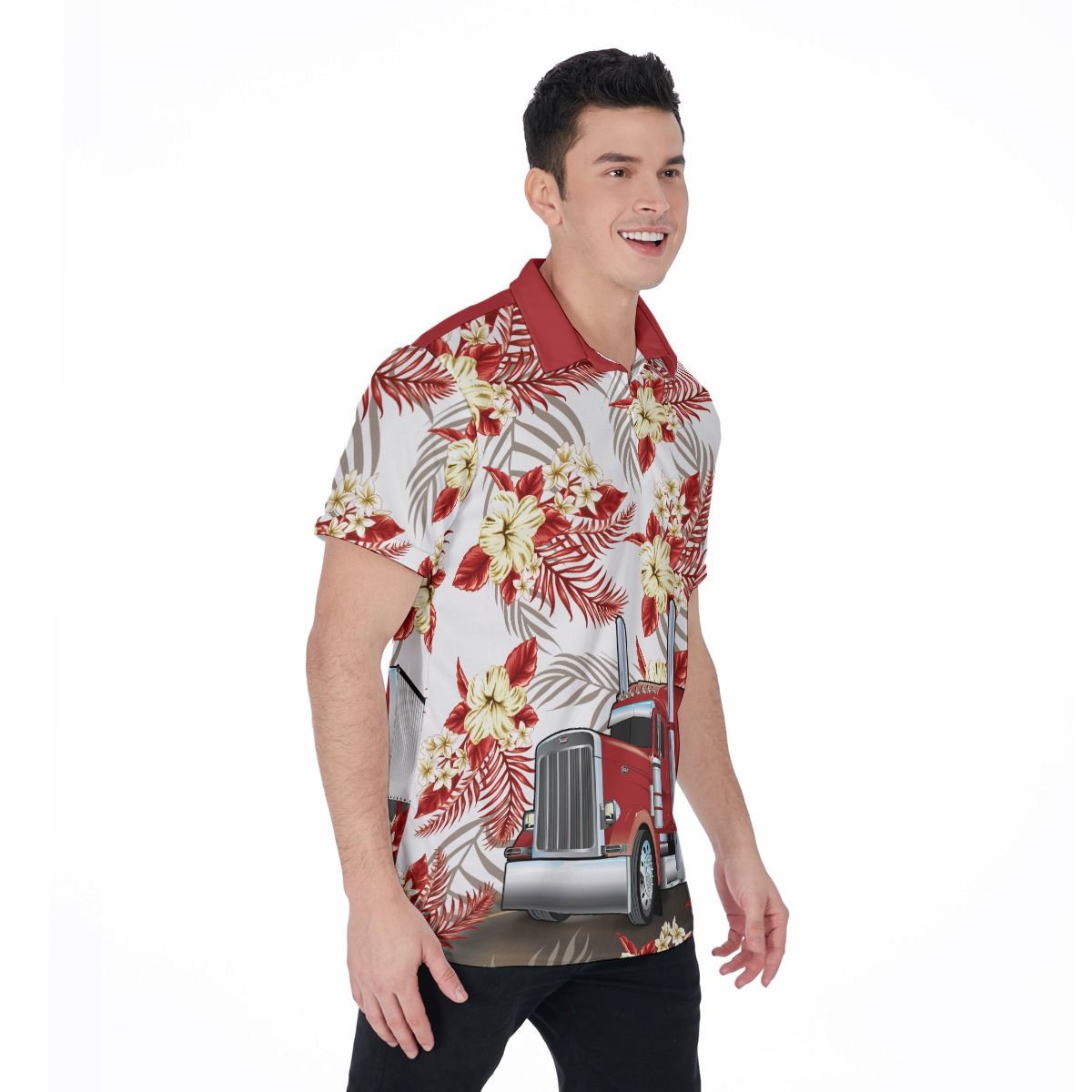 Proud American Trucker Hawaiian Polo Shirt