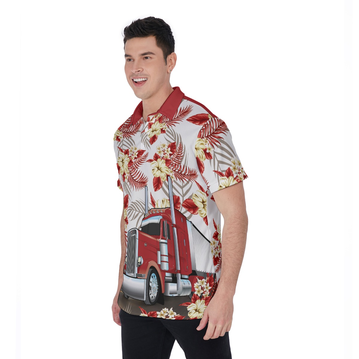 Proud American Trucker Hawaiian Polo Shirt