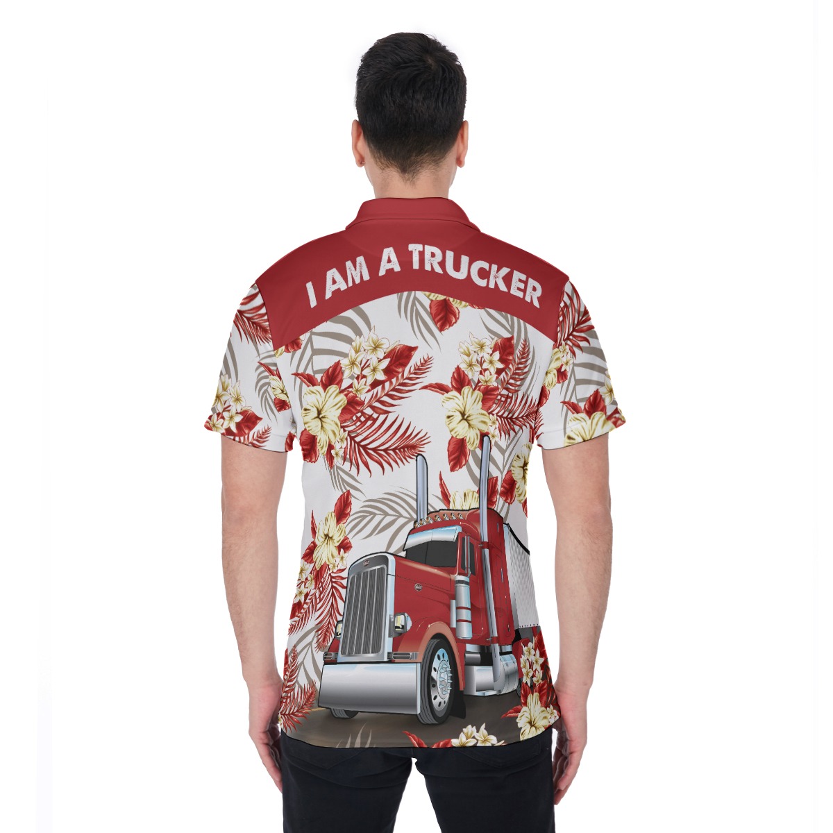 Proud American Trucker Hawaiian Polo Shirt