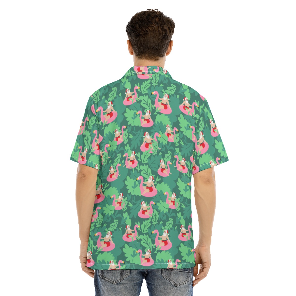 Santa Flamingo Hawaiian Christmas Shirt