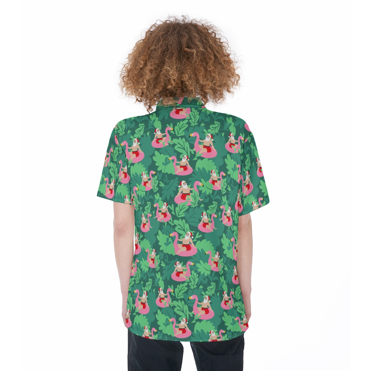 Cute Santa Tropical Christmas Shirt For Women