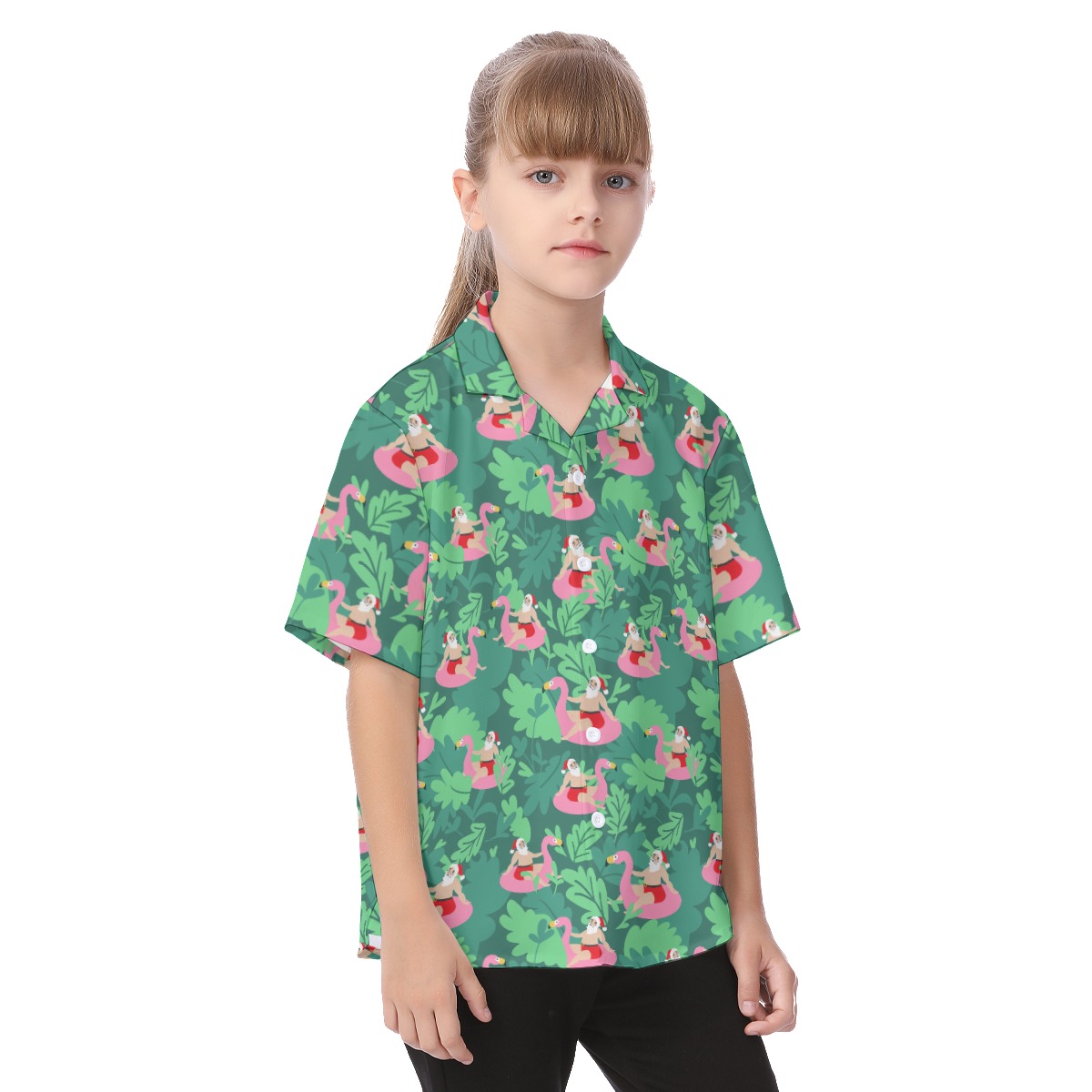 Tropical Santa Kid's Hawaiian Shirt