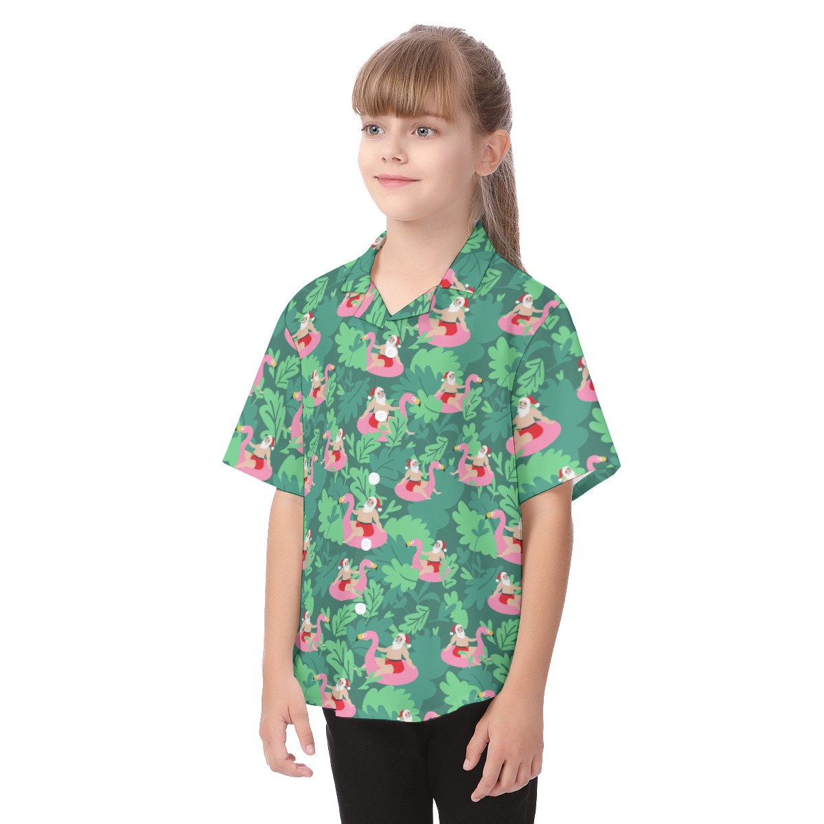 Tropical Santa Kid's Hawaiian Shirt
