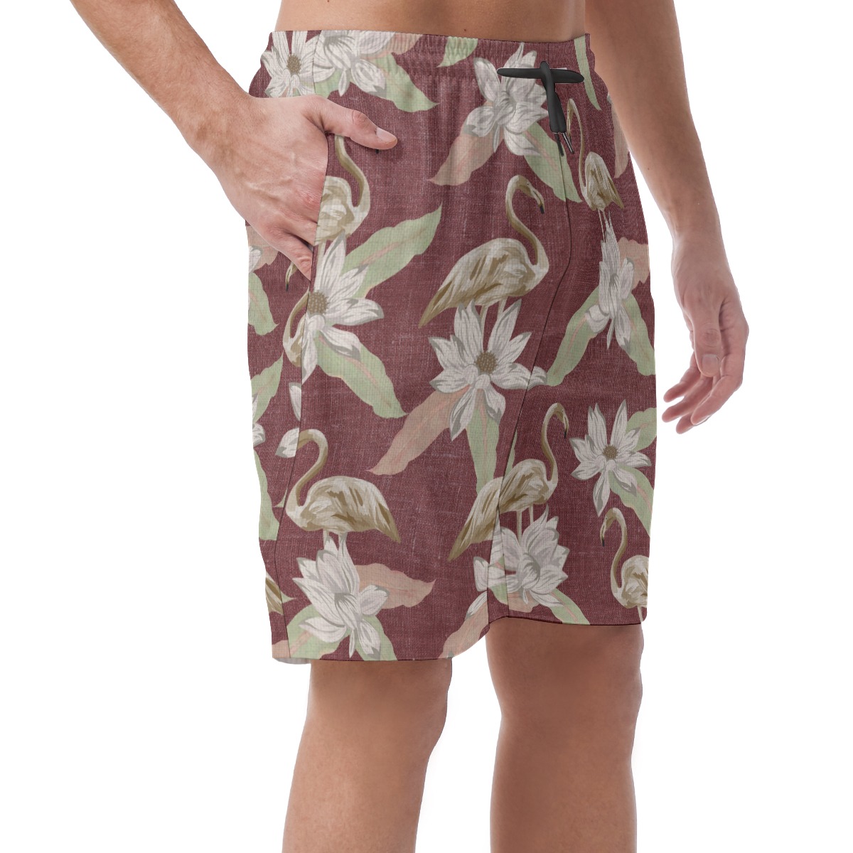 Vintage Flamingo Aloha Beach Shorts