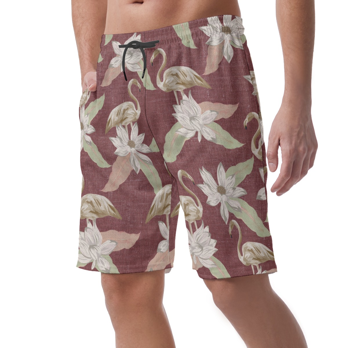 Vintage Flamingo Aloha Beach Shorts