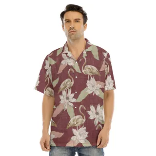 Vintage Flamingo Hawaiian Shirt For Men