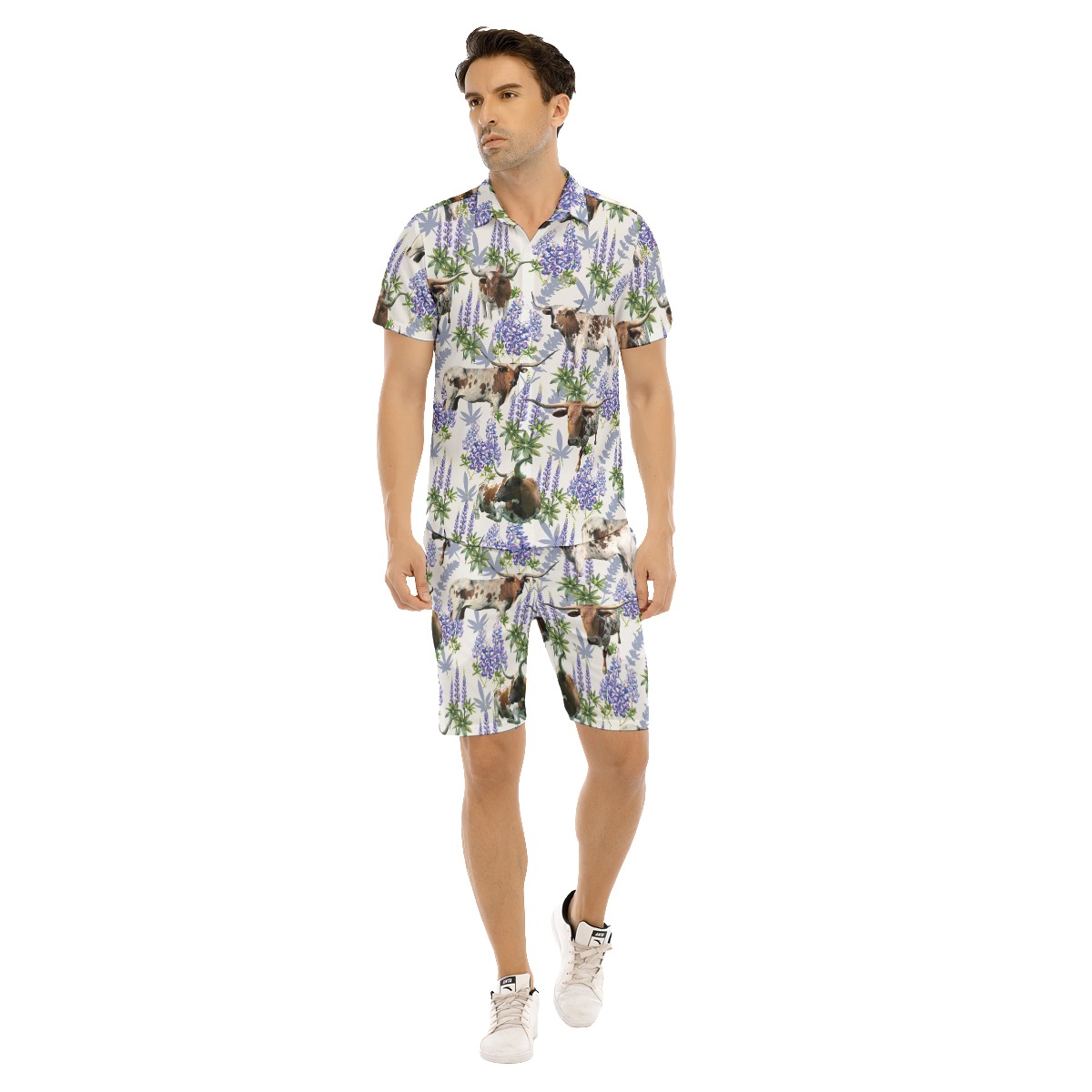 Longhorn Bluebonnet Texas Matching Hawaiian Set - variant image 1
