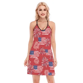 Women's Patriotic Hawaiian Dress For Summer