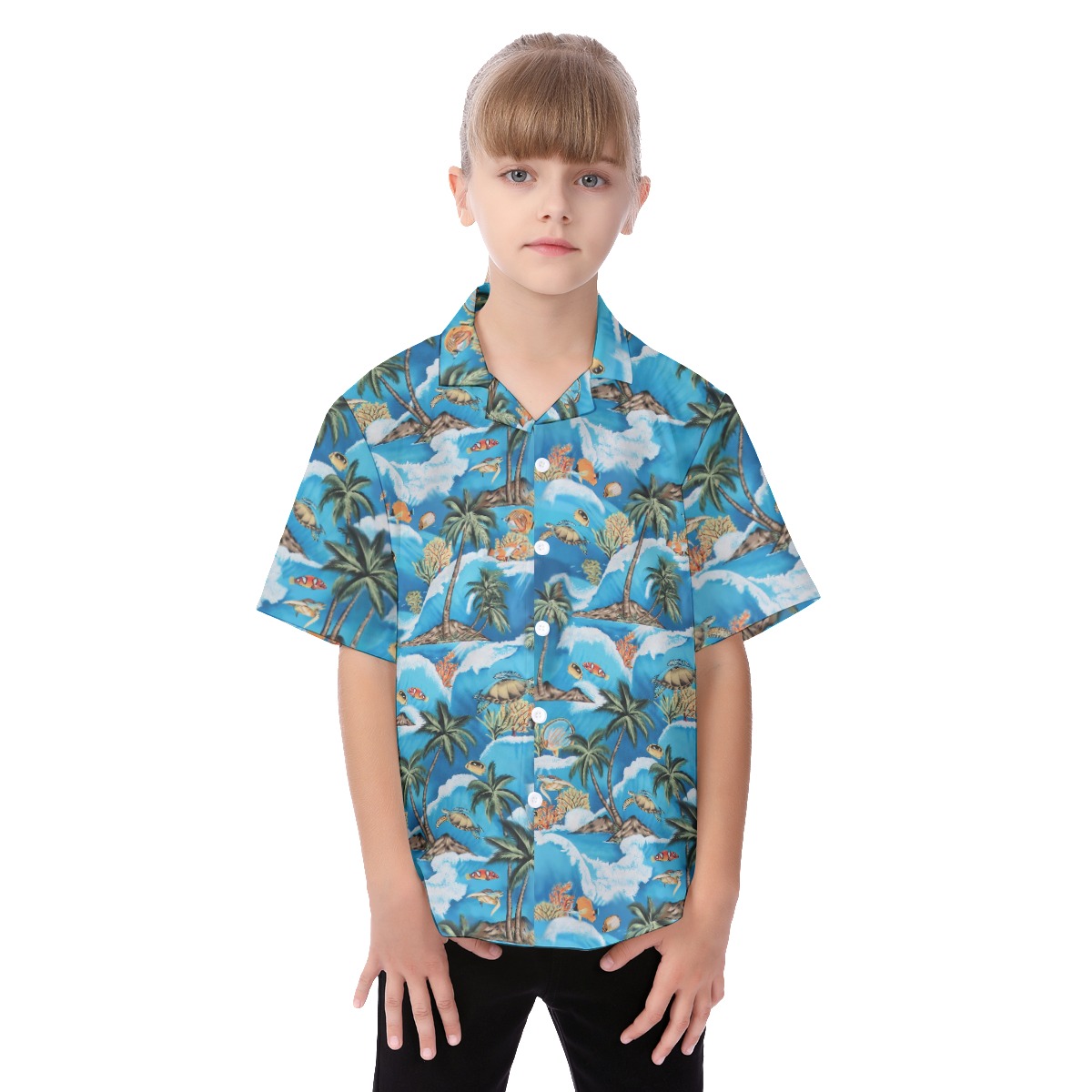 Turtle Lover Hawaiian Shirt For Kids - variant image 1