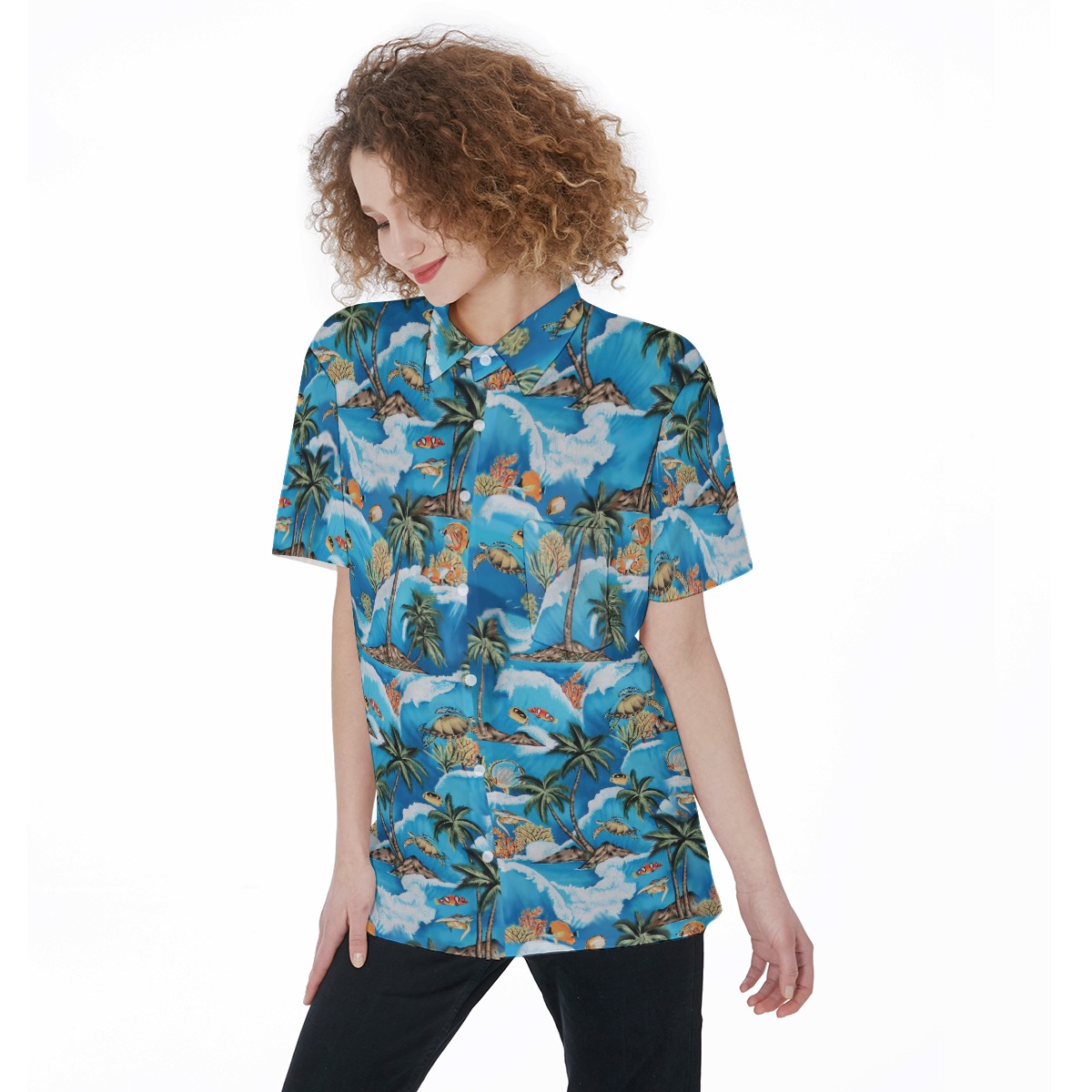 Turtle Ocean Hawaiian Shirt For Women - variant image 1
