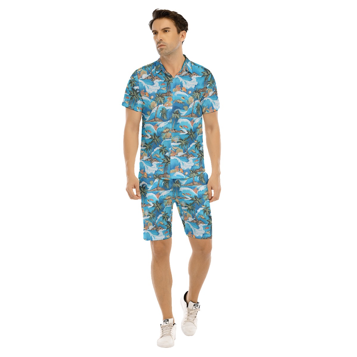 Cool Turtle Ocean Matching Hawaiian Shirt And Shorts - variant image 1