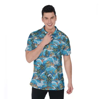 Turtle Ocean Men's Polo Shirt For Summer Outfit