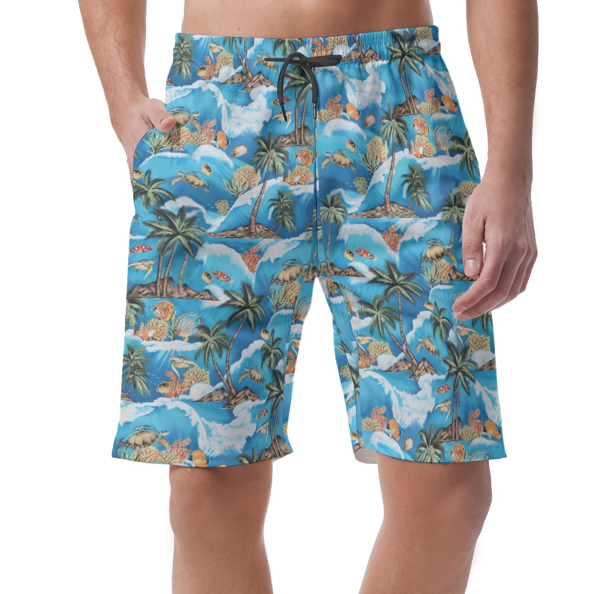 Turtle Blue Hawaiian Men Shorts - variant image 1