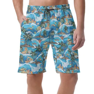 Turtle Blue Hawaiian Men Shorts