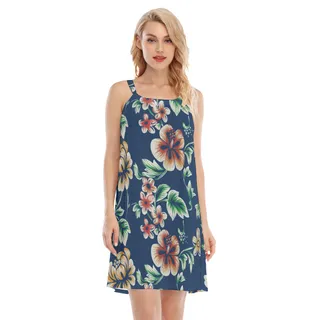 Floral Vintage Tropical Hawaiian Dress