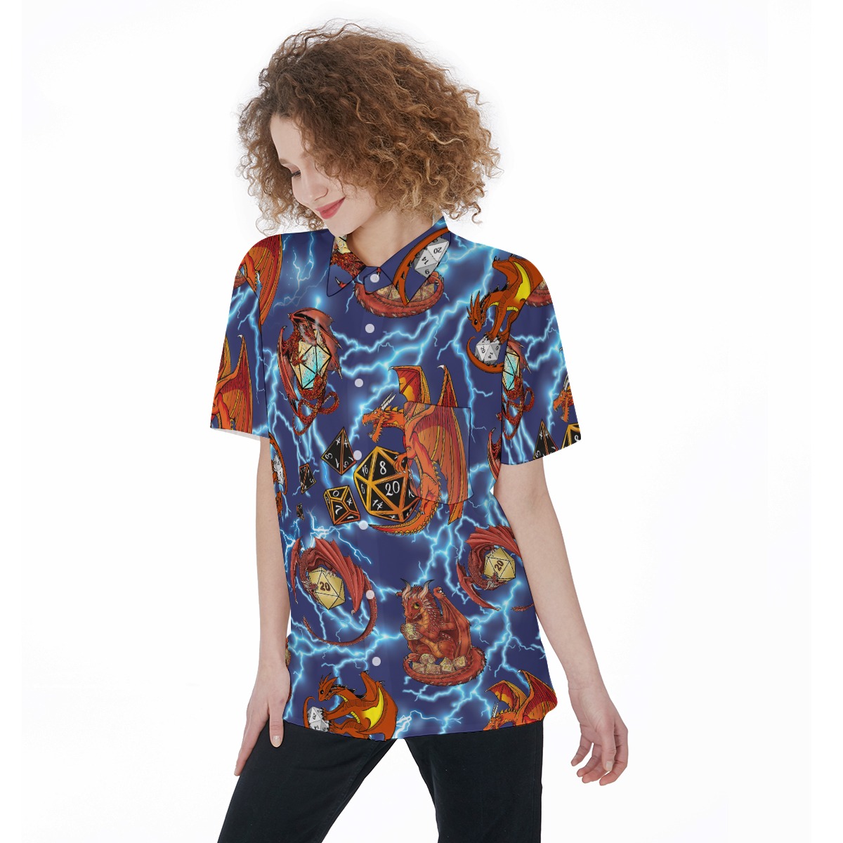 Dnd Women's Hawaiian Shirt With Pocket - variant image 1