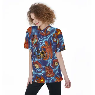 Dnd Women's Hawaiian Shirt With Pocket