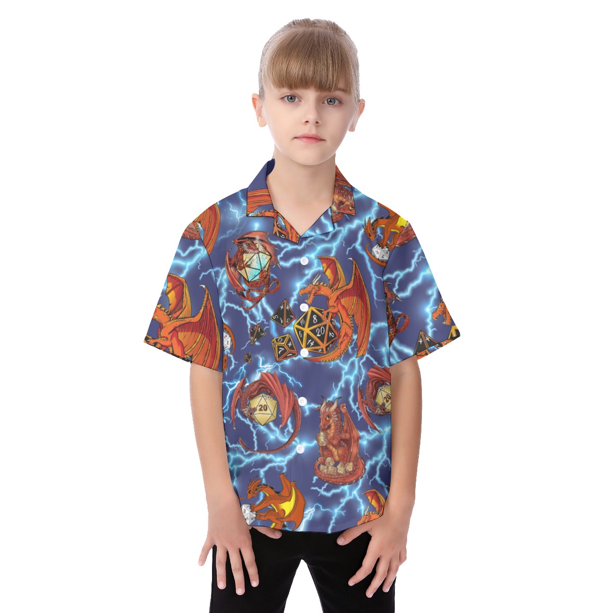 Dungeons and Dragons Hawaiian Button Up Shirt For Kids - variant image 1