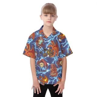 Dungeons and Dragons Hawaiian Button Up Shirt For Kids